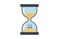 Hourglass with flowing sand and simple shapes flat design mi Product Image 1
