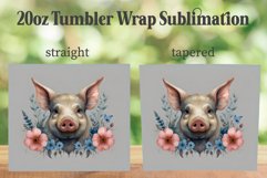 Floral Pig 20oz Tumbler PNG, Pig Tumbler Wrap PNG Product Image 2