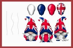 UK Patriotic Gnomes Clipart Png - Hand Drawn Product Image 2
