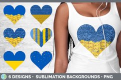 Bundle of six Ukraine hearts clipart