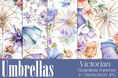 Umbrella Patterns, Pretty Flowers Seamless Patterns, s1 Product Image 1