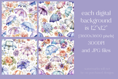 Umbrella Patterns, Pretty Flowers Seamless Patterns, s14 Product Image 2