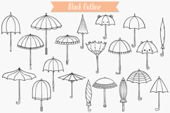 Umbrella | Hand Drawn Vintage Beach Parasol, Rainy Day Product Image 2