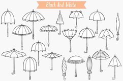 Umbrella | Hand Drawn Vintage Beach Parasol, Rainy Day Product Image 4