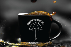 White Umbrella | Hand Drawn Vintage Beach Parasol, Rainy Day Product Image 6