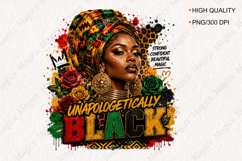 Unapologetically Black Afro Queen PNG Design Black Product Image 1