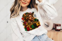 Unapologetically Black Afro Queen PNG Design Black Product Image 4