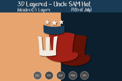 3D Layered Uncle Sam Hat Product Image 2