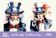 Uncle Sam PNG Patriotic Sublimation Clipart 4th of July PNG Product Image 1