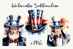 Uncle Sam Clipart Set Patriotic Sublimation 4th of July PNG Product Image 1