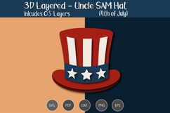 3D Layered Uncle Sam Hat Product Image 3