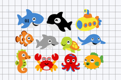 Cute Sea Animals Elements 3D SVG Product Image 2