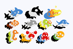Cute Sea Animals Elements 3D SVG Product Image 3