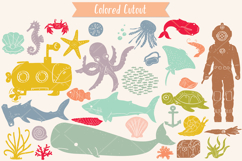 Hand-Drawn Colored Under the Sea Doodles | Ocean Life | Fish Product Image 3