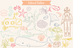 Hand-Drawn Colored Under the Sea Doodles | Ocean Life | Fish Product Image 5