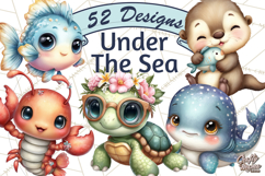Under the Sea Babies Clipart PNG, Animal Clipart PNG Product Image 1