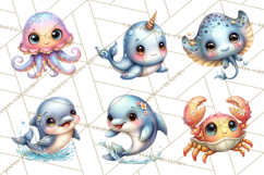 Under the Sea Babies Clipart PNG, Animal Clipart PNG Product Image 2