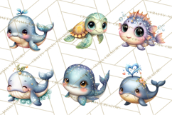 Under the Sea Babies Clipart PNG, Animal Clipart PNG Product Image 3