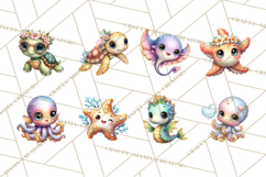 Under the Sea Babies Clipart PNG, Animal Clipart PNG Product Image 4