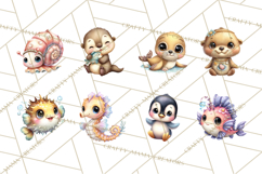 Under the Sea Babies Clipart PNG, Animal Clipart PNG Product Image 5