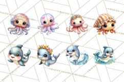 Under the Sea Babies Clipart PNG, Animal Clipart PNG Product Image 7