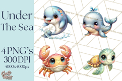 Under the Sea Babies Clipart PNG, Animal Clipart PNG Product Image 1