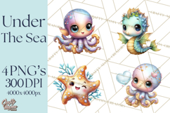 Under the Sea Babies Clipart PNG, Animal Clipart PNG Product Image 1