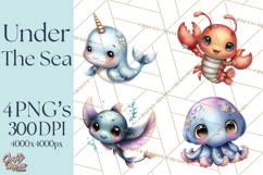 Under the Sea Babies Clipart PNG, Animal Clipart PNG Product Image 1