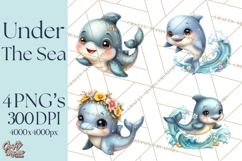 Under the Sea Babies Clipart PNG, Animal Clipart PNG Product Image 1