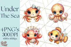 Under the Sea Babies Clipart PNG, Animal Clipart PNG Product Image 1