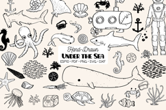 Hand-Drawn Under the Sea Doodles | Ocean Life | Fish Product Image 1