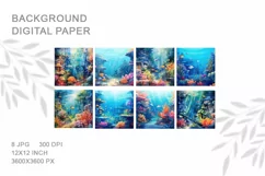 Under the Sea Coral Ocean Watercolor Background Wallpaper Product Image 2