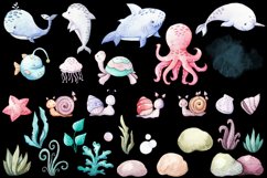 Undersea watercolor clipart, cute sea animals Product Image 7