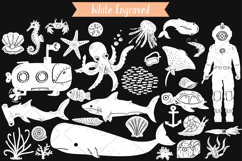 Hand-Drawn White Under the Sea Doodles | Ocean Life | Fish Product Image 7