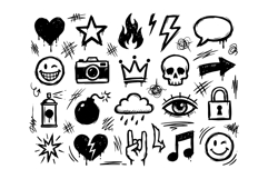 Underground Graffiti Symbol Doodle Vector Collection Product Image 2