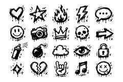 Underground Graffiti Symbol Sticker Vector Collection Product Image 2