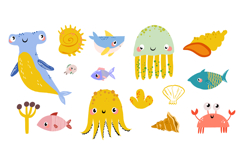 Under the Sea Nautical Collection Hand-Drawn PNG Product Image 14