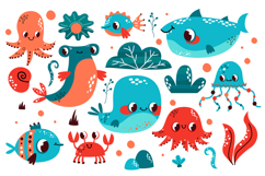Underwater Sea Life Illustrations Tropical Fish Product Image 1