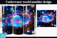 Underwater Galaxy Tumbler, Glowing Oyster Pearl Tumbler wrap Product Image 1