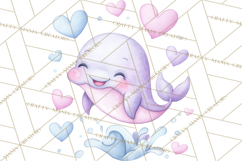 Pastel Underwater Clipart PNG, Baby Sea Animals Clip Art Product Image 3