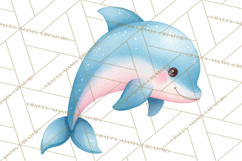 Pastel Underwater Clipart PNG, Baby Sea Animals Clip Art Product Image 4