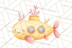 Pastel Underwater Clipart PNG, Baby Sea Animals Clip Art Product Image 5