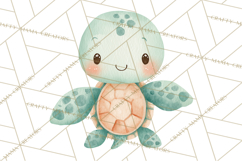 Pastel Underwater Clipart PNG, Baby Sea Animals Clip Art Product Image 5