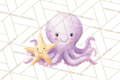 Pastel Underwater Clipart PNG, Baby Sea Animals Clip Art Product Image 4