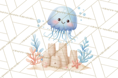Pastel Underwater Clipart PNG, Baby Sea Animals Clip Art Product Image 3
