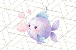 Pastel Underwater Clipart PNG, Baby Sea Animals Clip Art Product Image 4