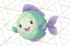 Pastel Underwater Clipart PNG, Baby Sea Animals Clip Art Product Image 5