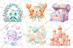 Pastel Underwater Clipart PNG, Baby Sea Animals Clip Art Product Image 3