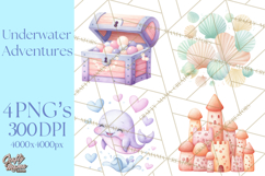 Pastel Underwater Clipart PNG, Baby Sea Animals Clip Art Product Image 1