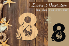 Underwater Number Eight Lasercut Decoration SVG Product Image 1